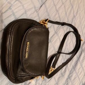 Michael Kors Black Crossbody Bag with Gold Details
